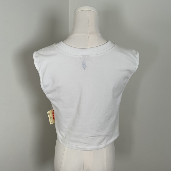 Free People Movement Women's Cropped Tank White Sleeveless Athletic Large NWT - Picture 7 of 11